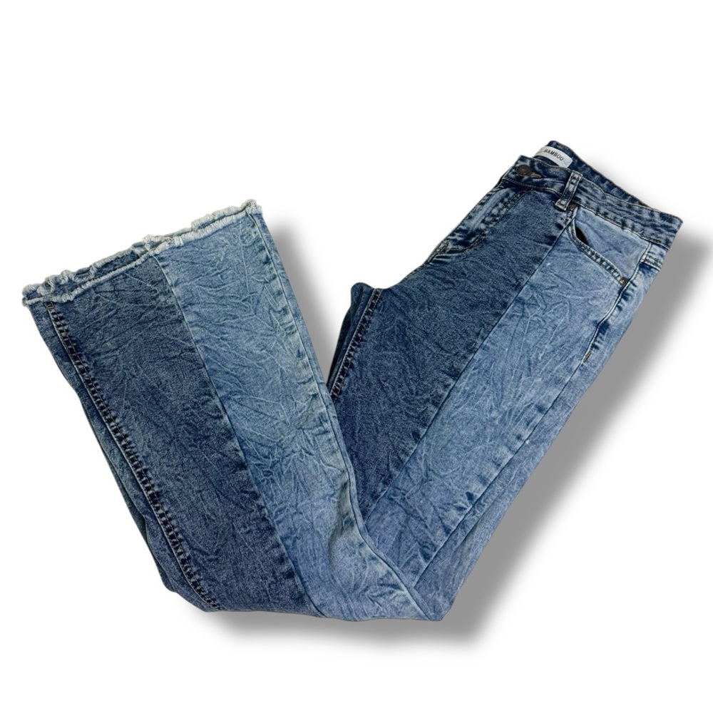 BAMBOO Acid Wash High Rise Flare Jeans